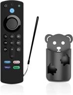 black remote case and holder replacement for firetvstick (3rd gen) 2021 release alexa voice remote logo