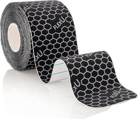 img 3 attached to 🏋️ FlexU Kinesiology Tape - Pre-Cut Bulk Pack, Super Saver 3 ROLL Pack in Black - 60 Pre-Cut 2X10 Strips