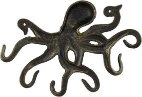 img 1 attached to Splashy Octopus Antique Bronze Finish Decorative Wall Hook for Swimming Enthusiasts