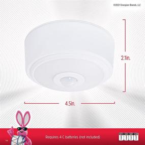 img 2 attached to 💡 Energizer Activated LED Ceiling Light: Battery Operated, 100 Lumens | Motion Sensing for Laundry Room, Garage, Closets, and More - 1 Pack (White)