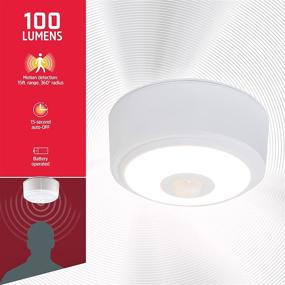 img 3 attached to 💡 Energizer Activated LED Ceiling Light: Battery Operated, 100 Lumens | Motion Sensing for Laundry Room, Garage, Closets, and More - 1 Pack (White)