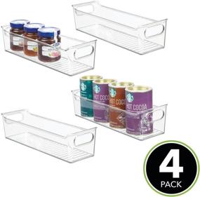 img 3 attached to 🍱 mDesign Slim Plastic Kitchen Storage Container Bins: Organize Pantry, Cabinet, Fridge or Freezer - Clear, 4 Pack