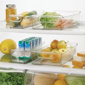 img 2 attached to 🍱 mDesign Slim Plastic Kitchen Storage Container Bins: Organize Pantry, Cabinet, Fridge or Freezer - Clear, 4 Pack