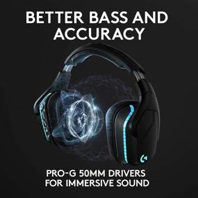 img 2 attached to Immersive Gaming Audio: Logitech G935 Wireless DTS:X 7.1 Surround Sound LIGHTSYNC RGB Headset - Black/Blue
