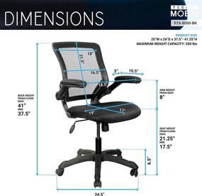 img 1 attached to 🪑 Premium Black Mesh Office Chair with Flip Up Arms: A Perfect Blend of Comfort and Functionality