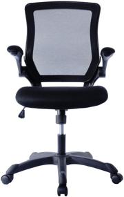 img 3 attached to 🪑 Premium Black Mesh Office Chair with Flip Up Arms: A Perfect Blend of Comfort and Functionality