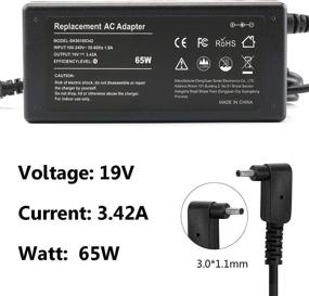 img 3 attached to 🔌 65W Charger for Acer ChromeBook Aspire Swift Spin - 19V 3.42A, 3.0mm x 1.1mm Adapter Power Supply with Cord