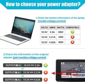 img 2 attached to 💻 65W Laptop Charger AC Adapter for HP Pavilion DV7 DV6 DV5 DV4 DM4 G7 G6, Compaq Cq57 Cq62 Cq56 Cq61 Cq60 Cq58, 2000-329WM 2000-2A20NR 2000-2B09WM, Probook 4540s 4440s 4430s 4520s 4530s 6570b 6560b