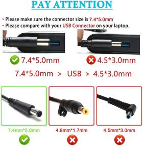 img 3 attached to 💻 65W Laptop Charger AC Adapter for HP Pavilion DV7 DV6 DV5 DV4 DM4 G7 G6, Compaq Cq57 Cq62 Cq56 Cq61 Cq60 Cq58, 2000-329WM 2000-2A20NR 2000-2B09WM, Probook 4540s 4440s 4430s 4520s 4530s 6570b 6560b