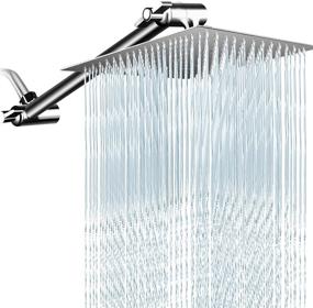 img 4 attached to 🚿 10-inch Rain Shower Head with 13-inch Extension Arm - High Pressure Stainless Steel Rainfall Showerhead (Chrome)