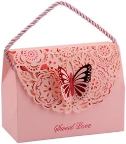 img 4 attached to 🎁 Впечатляющие 20 штук свадебные декоративные коробки с бабочками - идеальные для подарков на годовщины, дни рождения, вечеринки для беременных и свадебные вечера - розовые, 5,8"x2,9"x4,3