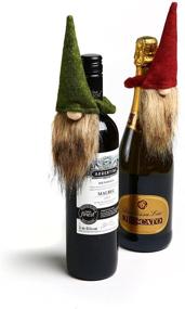 img 2 attached to 🎅 Charming Swedish Tomte Bottle Toppers: Handmade Mini Gnomes for Festive Wine Decor, Perfect Holiday Gift and Party Favor - Set of 4