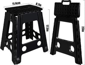 img 3 attached to Topfun 18 inch Folding Step Stool: Non-Slip Footstool for Adults & Kids, Sturdy & Safe, Holds up to 300 lb - Easy to Fold & Store - Ideal for Kitchen, Toilet, Office & RV (Black)