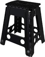 topfun 18 inch folding step stool: non-slip footstool for adults & kids, sturdy & safe, holds up to 300 lb - easy to fold & store - ideal for kitchen, toilet, office & rv (black) logo