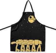 🌟 оригинальный кухонный фартук star wars, демонстрирующий звезду смерти и шагающих at-at, идеальный аксессуар и предмет декора для кухни. логотип