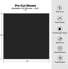 img 2 attached to 🖤 Glossy Permanent Black Vinyl Sheets for Windows, Walls, Cups, & Doors - 5pcs Craft Vinyl Precut Sheets for Cricut, Silhouette Cameo & Crafting Machines