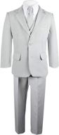🤵 classic and stylish black bianco boys solid suit for boys' suits & sport coats logo