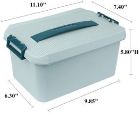 img 3 attached to 📦 Versatile Blue Storage Box with Removable Tray & Portable Handle - Ideal for First Aid Kit Organization & Family Emergency Supplies - BangQiao Medium Plastic Container Bin