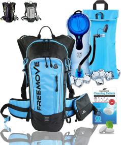 img 4 attached to 🥶 Optimal Cooling FREEMOVE Hydration Pack Backpack - 5-Hour Cold Water Retention, 2L Hydration Bladder with Cooler Bag, Adjustable Fit, Multiple Pockets, 10L Capacity - Ideal for Hiking, Running, Cycling, MTB