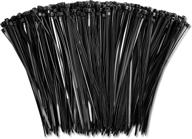 🔗 6-inch black zip cable ties (1000 pack), 18lbs tensile strength - heavy duty, self-locking premium nylon cable wire ties for indoor and outdoor use by bolt dropper logo
