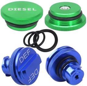 img 4 attached to 🔒 HKOO Aluminum Diesel Fuel Cap Combo Pack for Dodge Ram - Magnetic Diesel Fuel Cap & DEF Cap for RAM 1500 2500 3500 Trucks (2013-2019) (Standard Grip)