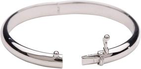 img 3 attached to 14K Gold-Plated or Sterling Silver Classic Baby Bangle Bracelet for Children and Adults