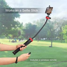 img 1 attached to 📸 Phone Tripod with Gooseneck Flexibility, Compatible with iPhone, Android & DSLR Cameras/GoPro - Includes Wireless Remote for Selfies & Video Recording.