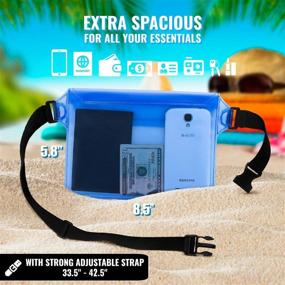 img 1 attached to GLBSUNION IPX8 Waterproof Pouch Bag With Adjustable Waist Strap-Screen Touchable Dry Bag With Adjustable Belt For Phone Valuables For Beach Swimming Snorkeling Boating Fishing Kayaking (2 Pack) Cell Phones & Accessories