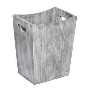 img 4 attached to 🗑️ LIANTRAL Wood Trash Can: Rustic Farmhouse Style Wastebasket for Bathroom, Office, Bedroom & Living Room - Rustic Gray-Green Bin