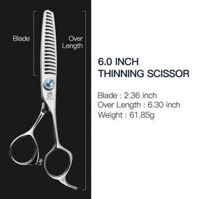 img 2 attached to 🔪 Fenice Salon Thinning Scissors: 6" Teeth Shear for Stylists, 440C Steel, Thinning Rate 45%