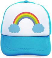 adorable custom kids trucker hat with rainbow design – adjustable polyester caps for boys & girls logo