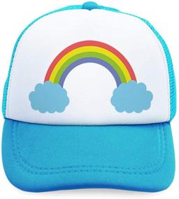 img 4 attached to Adorable Custom Kids Trucker Hat with Rainbow Design – Adjustable Polyester Caps for Boys & Girls