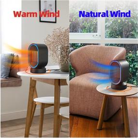 img 1 attached to Portable Oscillating Desk Heater - Efficient PTC Ceramic Heating for Indoor Use with Tip-Over & Overheating Protection in Office, Bedroom, Home