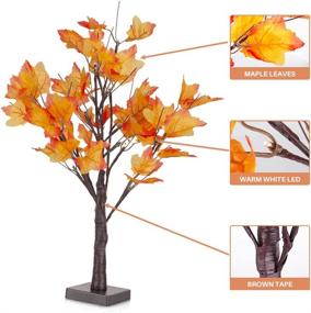 img 3 attached to 🍁 24-Inch LED Maple Leaves Fall Centerpiece Table Decorations for Thanksgiving and Christmas - IESTAR Fall Home Decor