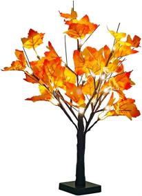 img 4 attached to 🍁 24-Inch LED Maple Leaves Fall Centerpiece Table Decorations for Thanksgiving and Christmas - IESTAR Fall Home Decor