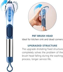 img 1 attached to NileHome Dish Brush with Soap Dispenser – Kitchen Brush for Dishes, Pots, and Pans 🧼 – Replaceable PP Brush Head – Soap Dispensing – Stainless Steel Handle – Effective Kitchen Cleaning Brush