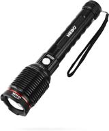 🔦 nebo 6000-lumen led rechargeable flashlight with 4x zoom, 4 light modes, waterproof & impact resistance, power bank, battery charging indicator - 6822, black logo