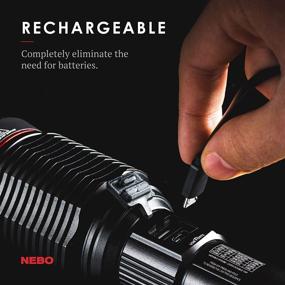 img 3 attached to 🔦 NEBO 6000-Lumen LED Rechargeable Flashlight with 4X Zoom, 4 Light Modes, Waterproof & Impact Resistance, Power Bank, Battery Charging Indicator - 6822, Black