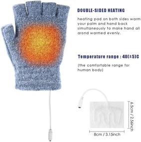 img 3 attached to HelloCreate Heating Gloves Winter Knitted Men's Accessories