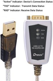 img 1 attached to 🔌 DTECH USB кабель адаптер порта с переходником на последовательный порт RS422 RS485 и чипсетом FTDI: лёгкое подключение для Windows 10/8/7/XP Mac (4 фута)