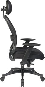 img 2 attached to 🪑 Dark Back AirGrid Manager Chair with Padded Black Mesh Seat, 2-to-1 Synchro Tilt Control, Adjustable Arms, Tilt Tension, and Adjustable Headrest