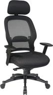 🪑 dark back airgrid manager chair with padded black mesh seat, 2-to-1 synchro tilt control, adjustable arms, tilt tension, and adjustable headrest логотип