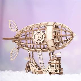 img 3 attached to Wooden Airship Puzzle for Adults - Rolife