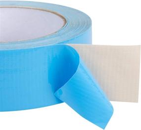 img 1 attached to 🦆 Duck Brand Double-Sided Duct Tape, Blue - 1.4" x 12 Yards: Get Strong Adhesion in a Single Roll!