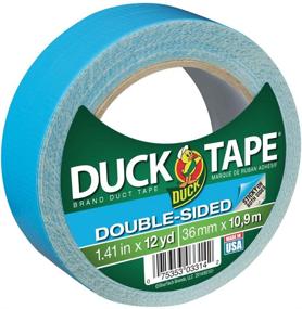 img 4 attached to 🦆 Duck Brand Double-Sided Duct Tape, Blue - 1.4" x 12 Yards: Get Strong Adhesion in a Single Roll!