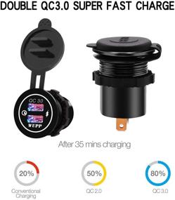 img 1 attached to ⚡ Fast Charging Dual QC3.0 USB Charger Socket - BlueFire Upgraded Aluminum Alloy, IP66 Waterproof, with LED Light for Car Boat Marine Rv Motorcycle