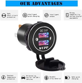 img 2 attached to ⚡ Fast Charging Dual QC3.0 USB Charger Socket - BlueFire Upgraded Aluminum Alloy, IP66 Waterproof, with LED Light for Car Boat Marine Rv Motorcycle