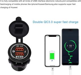 img 3 attached to ⚡ Fast Charging Dual QC3.0 USB Charger Socket - BlueFire Upgraded Aluminum Alloy, IP66 Waterproof, with LED Light for Car Boat Marine Rv Motorcycle