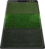 🏌️ keenstone portable turf golf hitting mat with 12 golf tees, 1 rubber tee, and 3 position marks - heavy duty rubber base golf grass mat for indoor or outdoor training logo