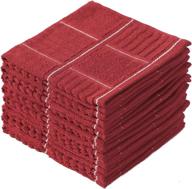 glynniss kitchen dish cloths - pack of 8 cotton dish rags for washing, drying, and cleaning (12x12 inches, red) логотип